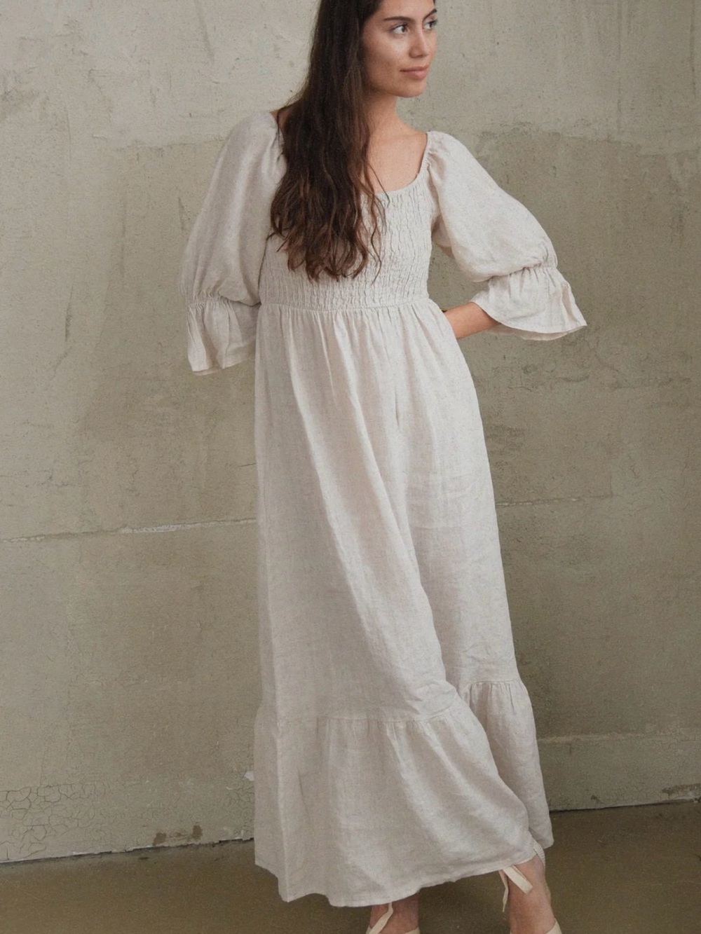 Linen Beachwood Baby Dress: THE DEIA DRESS // MOON
